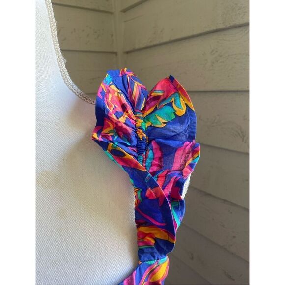 NWT JCrew Floral Tropical Square Neck Midi Dress Blue Size 8 - Picture 9 of 16